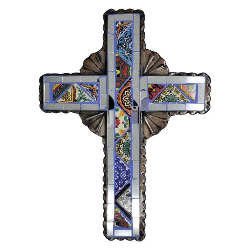 Trimmed Mosaic Cross Wall Art
