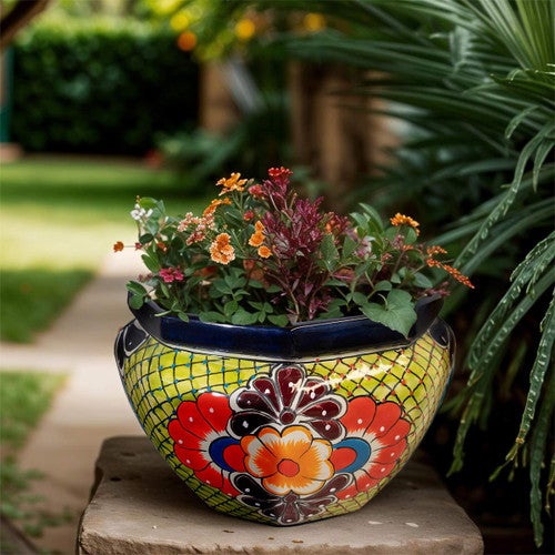 Green Flower Octo Planter