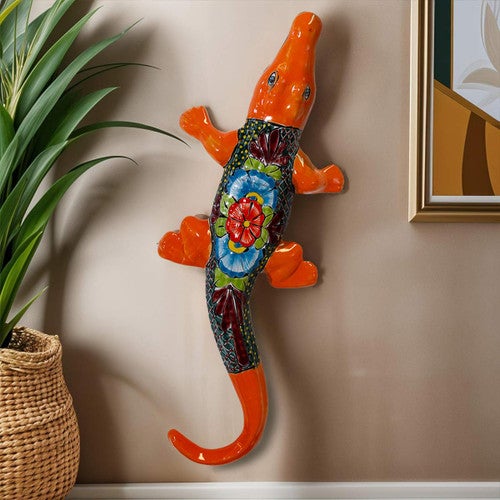 Orange Skies Crocodile Wall Art