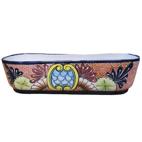Maroon Flower Oval Planter