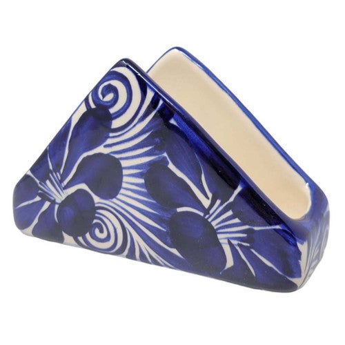 Cobalt Flowers Napkin Holder