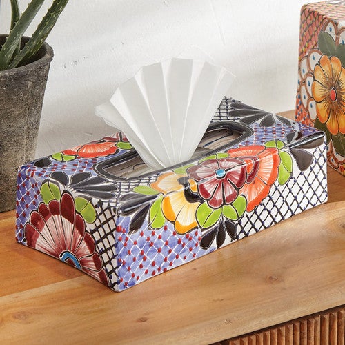 Canyon Glow Talavera Tissue Box Cover - Rectangle