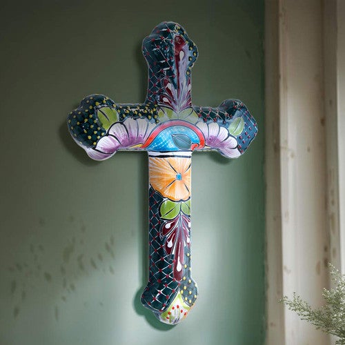Hacienda Flower Cross Wall Art