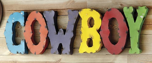 Cowboy Colorful Metal Art Sign
