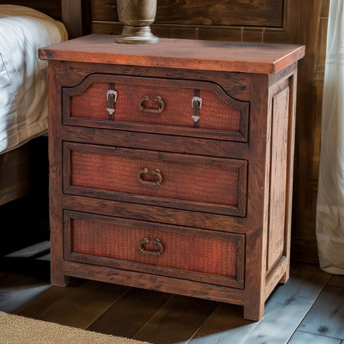 Lonesome Retreat Croc Print Nightstand