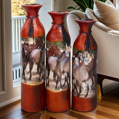 Western Stampede Decorative Pots - Set of 3