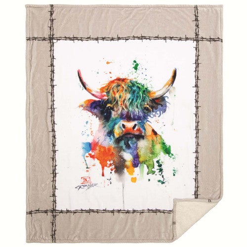 Furry Cow Plush Sherpa Throw - OUT OF STOCK UNTIL 06/11/2025