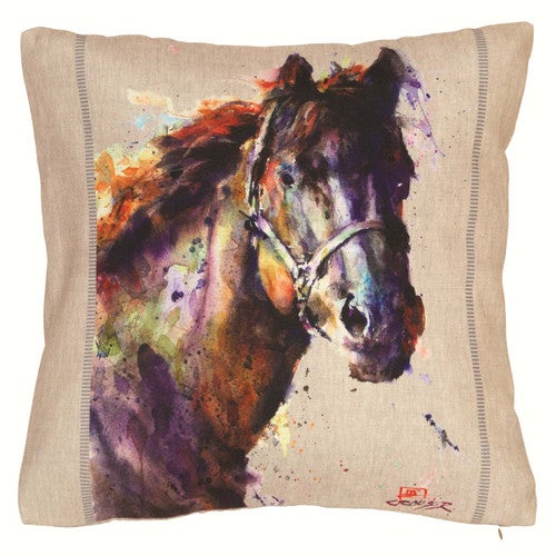 Watercolor Stallion Outdoor Pillow