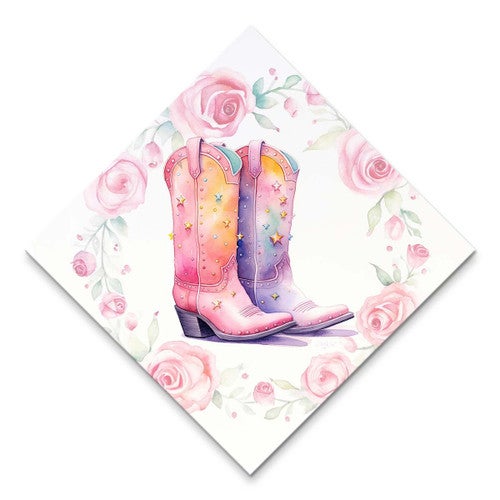 Pink Rodeo Boots Wall Art