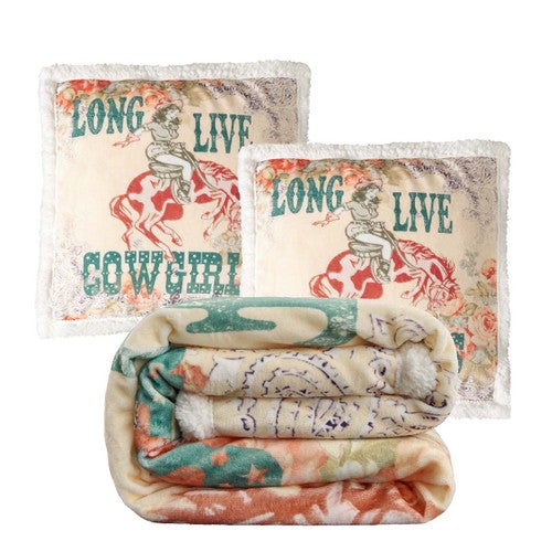 Long Live Cowgirls Pillow & Throw