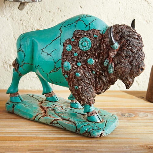 Turquoise Spirit Buffalo Sculptures