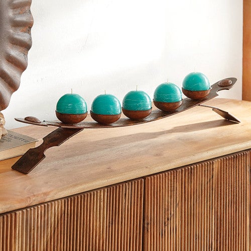 Iron Forge Bench Candle Holder
