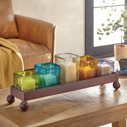 Desert Nights Candle Holder Set with Glass Inserts