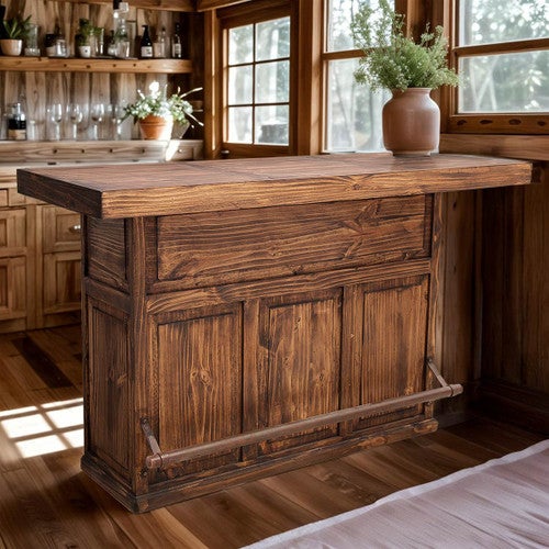 Saloon Bar with Footrail - Brown