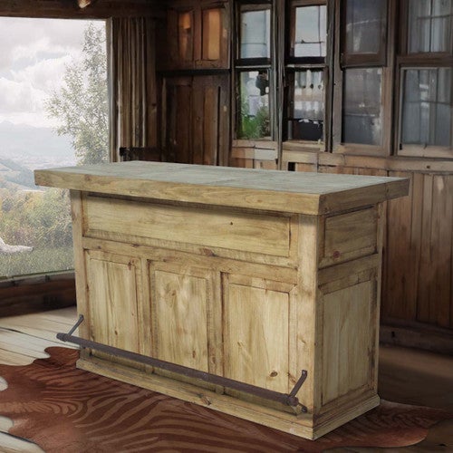 Saloon Bar with Footrail - Honey