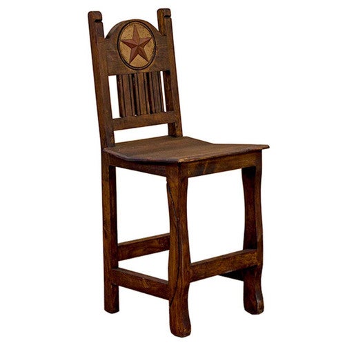 Clarence Stone Starred Brown Barstool - 30 Inch