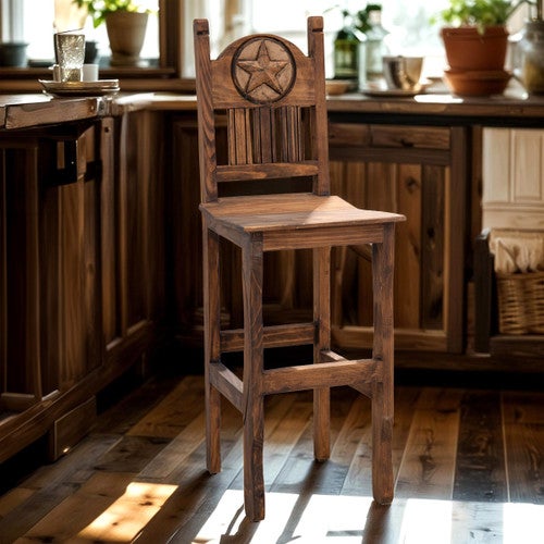 Clarence Starred Brown Barstool - 30 Inch