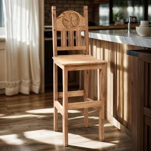 Clarence Honey Starred Barstool - 30 Inch