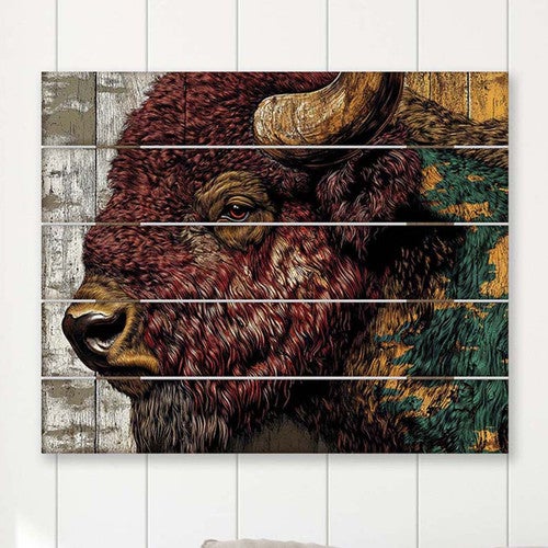 Frontier Bison Pallet Sign