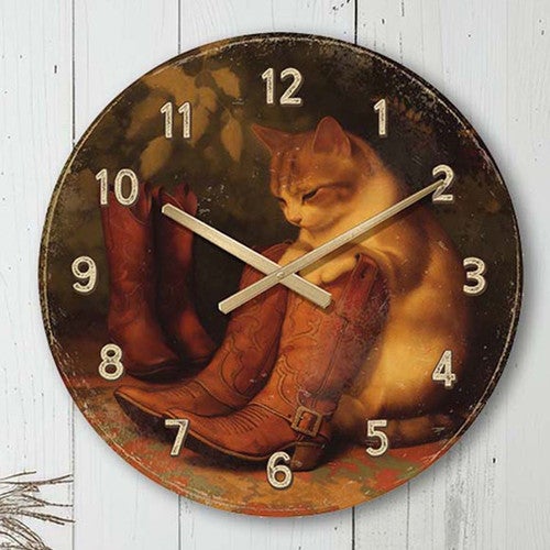 Boots & Whiskers Wall Clock