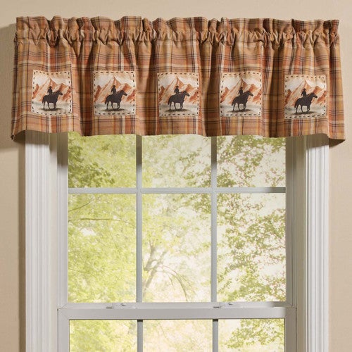 Cowboy Trails Lined Patch Valance