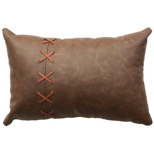 Butte Leather Pillow with Leather Back - 12 x 18
