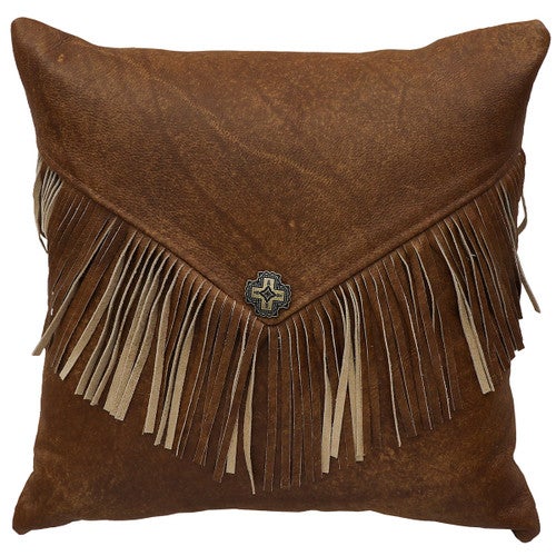 Gentle Fawn Pillow with Leather Back - 16 x 16