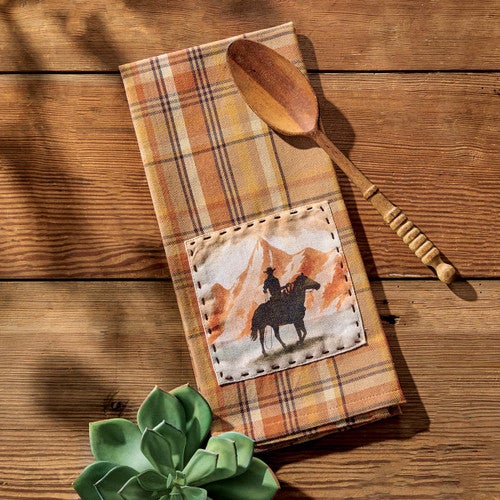 Cowboy Trails Patch Decorative Dishtowels - Set of 4