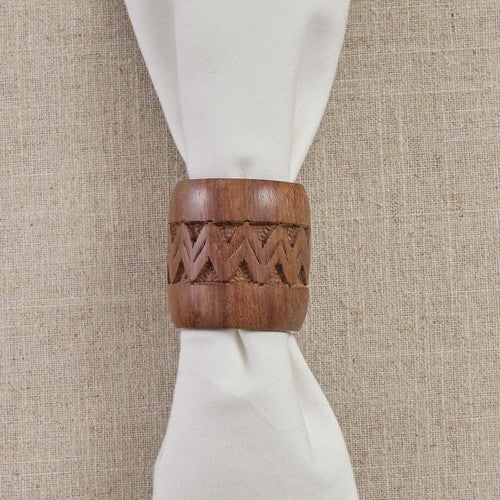 Desperado Carved Napkin Rings - Set of 4