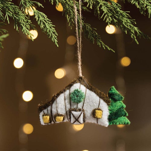 Farmhouse Wool Felt Ornaments - Set of 4