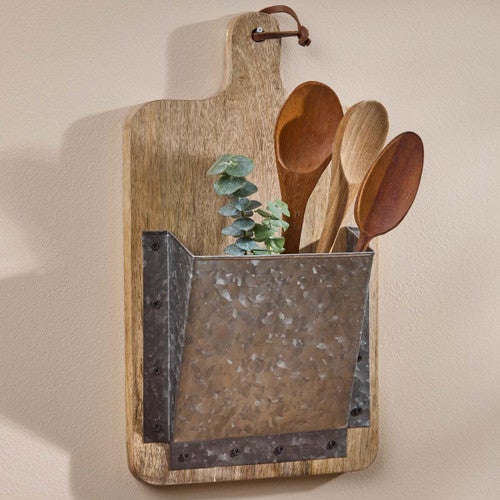 Rustic Cutting Board Wall Organizer