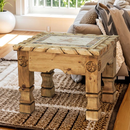 Tiled Star Honey End Table