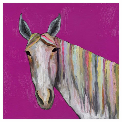 Kaleidoscope Stallion on Pink Canvas Art