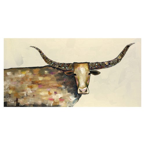 Kaleidoscope Longhorn Neutral Canvas Art