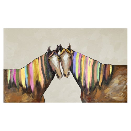 Kaleidoscope Horse Cream Canvas Art