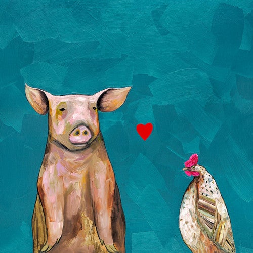 Pig Love Canvas Art