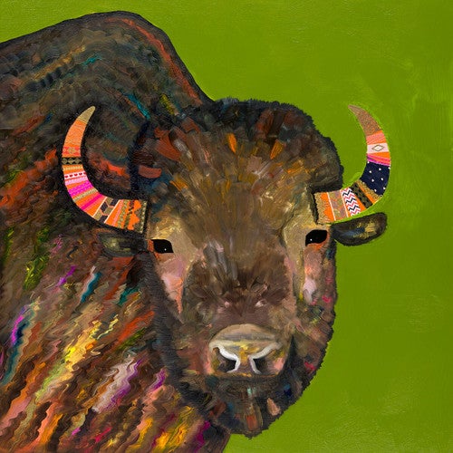 Chic Buffalo Green Canvas Art