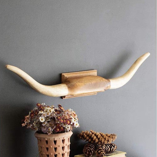 Longhorn Mango Wood Wall Art