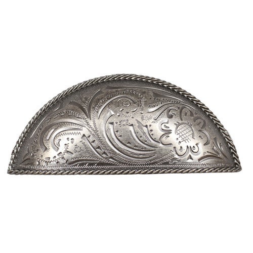 Engraved Flower Cup Cabinet Pulls - Set of 2 - Nickel