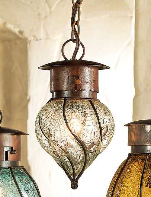Southwest Glass Pendant Light - Small - Amber - CLEARANCE - OUT OF STOCK
