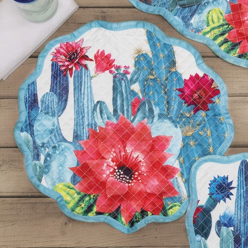 Blooming Cactus Round Placemat - CLEARANCE