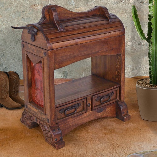 Natchez Wood & Copper Saddle Stand - Copper Finish