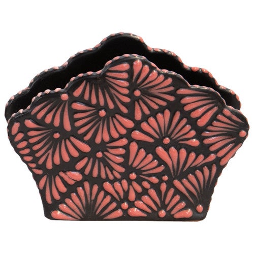 Sun Country Talavera Napkin Holder - Black & Pink