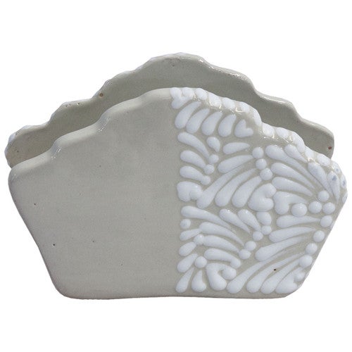 Sun Country Talavera Napkin Holder - Gray & White