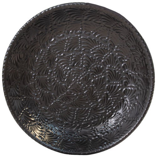 Midnight Black Talavera Decorative Plate