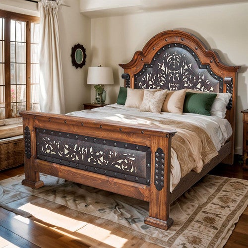 North Fork Tooled Leather Bed - Queen