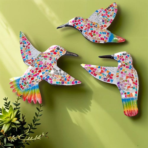 Mosaic Hummingbirds Multicolor - Set of 3
