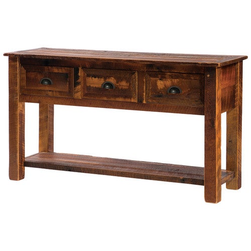 Barnwood 3 Drawer Console Table