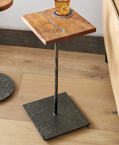 Turquoise Inlay Square Drink Table