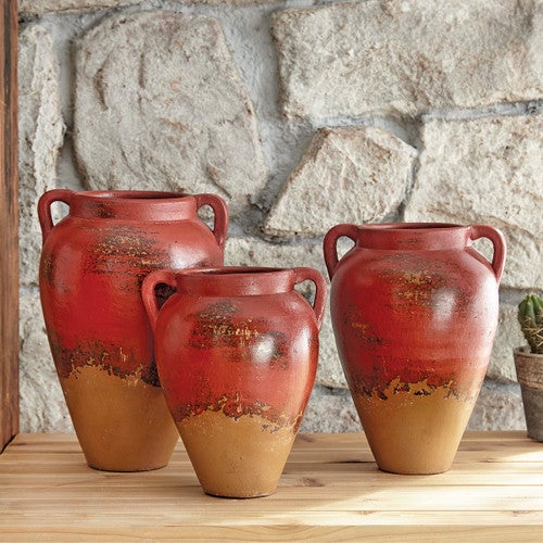 Red Sky Clay Vases - Set of 3